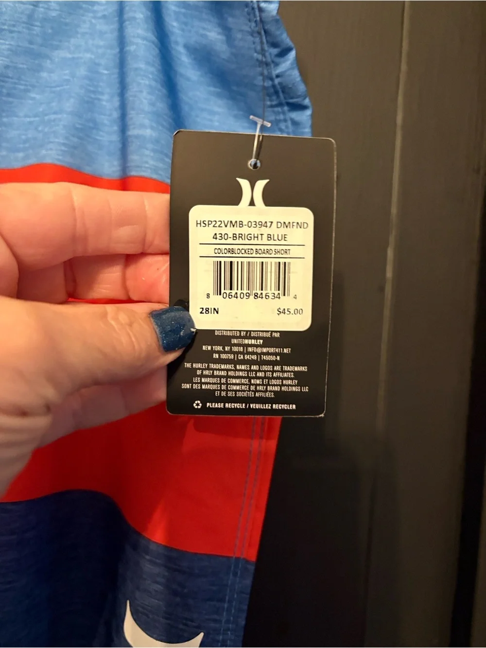 Hurley striking colorblock